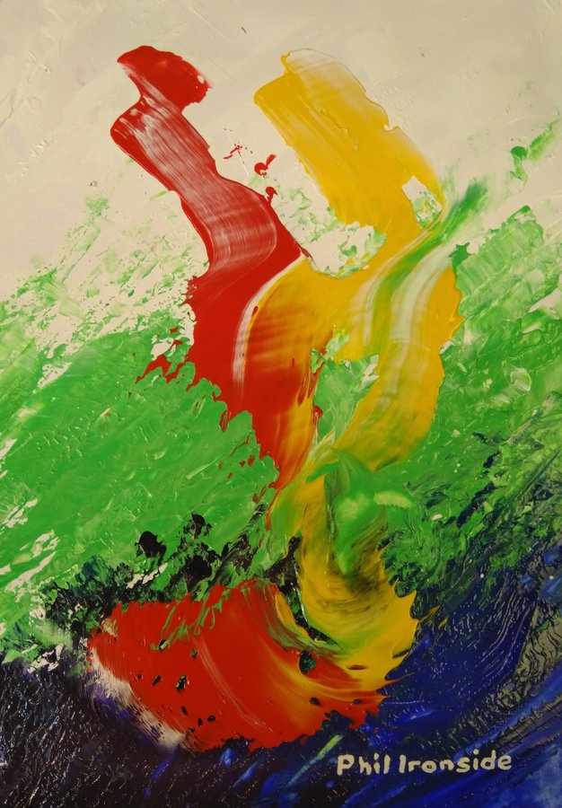 Original acrylic painting on A4 paper for the 14 July 2019. Feathering